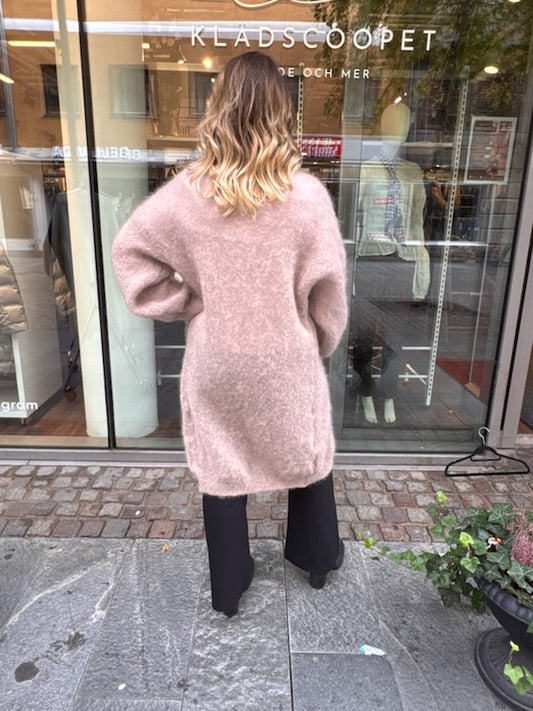 Kid mohair lång kofta, beige