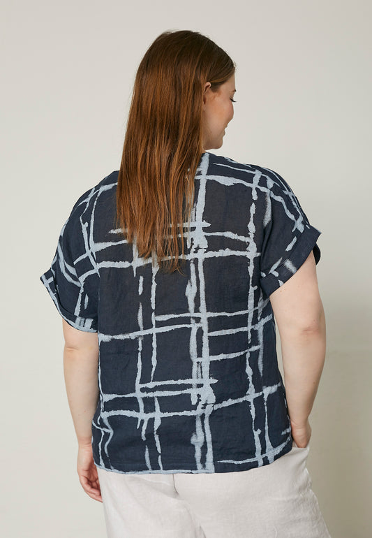 Blus i linne Jasna - Marin