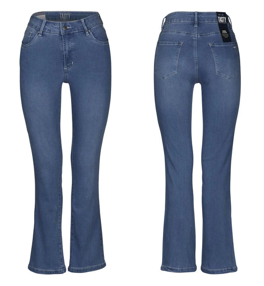 Flare Jeans Valeria i Stretch denim, Ljus Stonewash