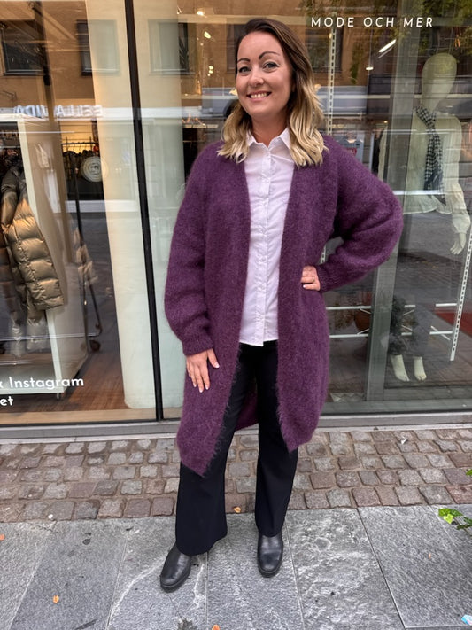 Kid mohair lång kofta, lila