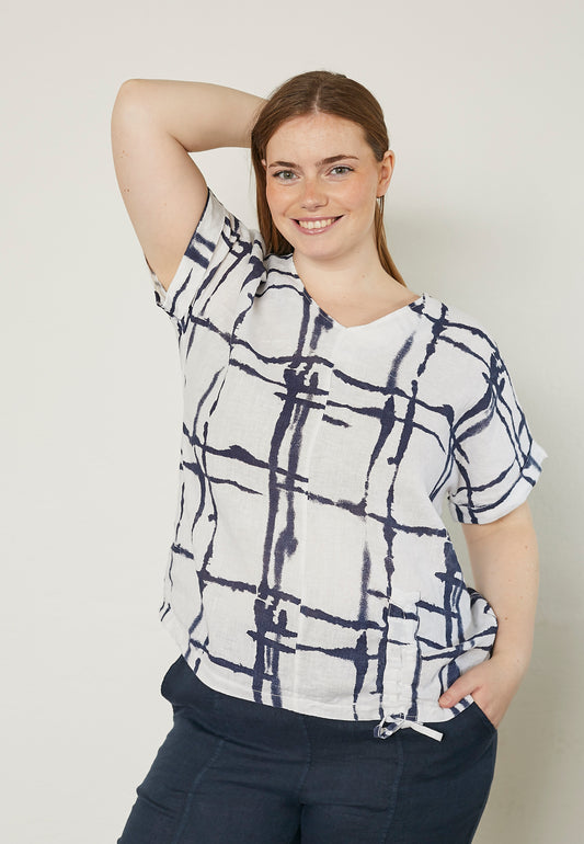 Blus i linne Jasna - Vit