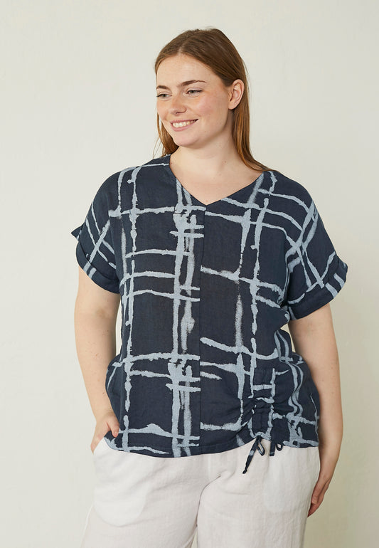 Blus i linne Jasna - Marin