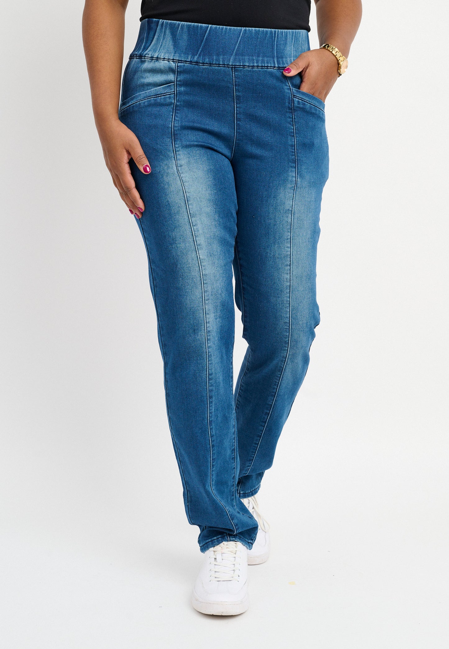 Dra på byxa jeans Lis - Flera färger