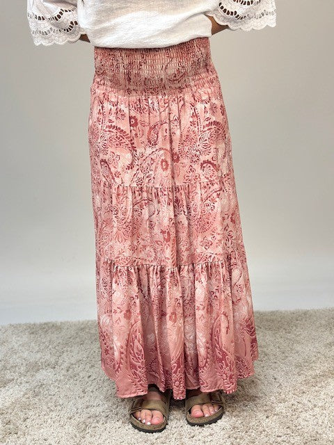 Mönstrad kjol Susanna - Blå och Rosa